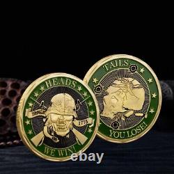 100PCS 1775 Heads We Win Tails You Lose Skull Gold Commemorative Challenge Coin