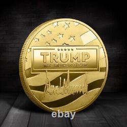 100PCS Never Surrender Medal Gold Commemorative Coin 2024 President Donald Trump