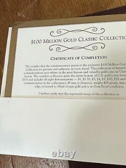 $100 Million Gold Classics Commemorative Coin Collection 24 Gold Plated Coins