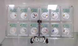 12 Grids Desktop Acrylic Display Case Protective Frame for ANACS/NGC/PCGS Holder