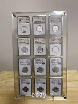 12 Grids Desktop Acrylic Display Case Protective Frame for ANACS/NGC/PCGS Holder