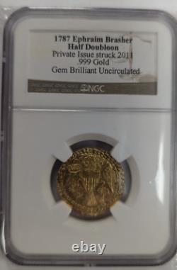 1787 Commemorative Ephraim Brasher GOLD Half Doubloon Struck in 2011 NGC GEM BU
