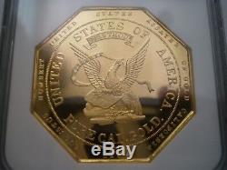 1852 Humbert Commemorative $50 Dollars Octagon Gem Pf 2.5 Oz. 999 Pure Gold Coin