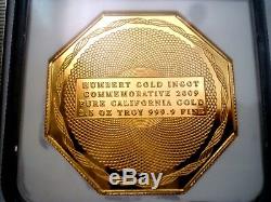 1852 Humbert Commemorative $50 Dollars Octagon Gem Pf 2.5 Oz. 999 Pure Gold Coin