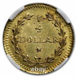 (1853) Liberty Round 25 Cent Gold MS-64 NGC (BG-221) SKU#248053