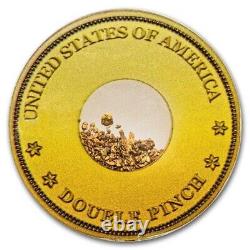 1857 S. S. Central America Double Pinch Gold Nuggets PCGS in Box