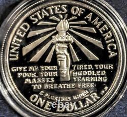 1886-1986 US Liberty Coin Set-$5 Gold, $1 Silver &$. 50 Silver Coin with Box