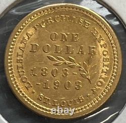 1903 $1 Gold Louisiana Purchase Jefferson Dollar Free Shipping USA