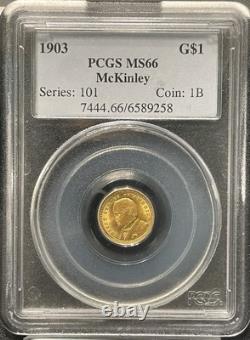 1903 $1 LA Purchase, McKinley Gold Commemorative PCGS MS-66 VERY PRETTY COIN