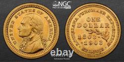 1903 G$1 Jefferson Louisiana Purchase MS67 Classic Gold Commemorative