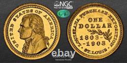 1903 G$1 Jefferson Louisiana Purchase PF65+ UC CAC Classic Gold Commemorative