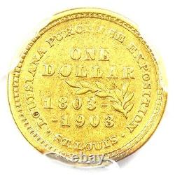 1903 Jefferson Louisiana Gold Dollar Coin G$1 Certified PCGS VF Details