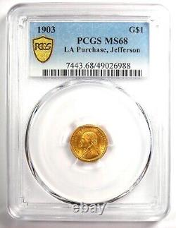 1903 Jefferson Louisiana Gold Dollar G$1. PCGS MS68 Top Pop 3/0. $50,000 Value