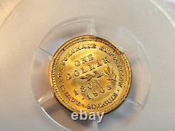 1903 LOUISIANA PURCHASE McKINLEY GOLD DOLLAR PCGS MS63 CHOICE LUSTROUS COIN