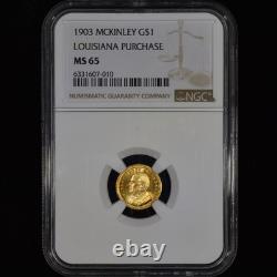 1903 Mckinley Gold $1 Commemorative? Ngc Ms-65? Louisiana Purchase Dollar Coin