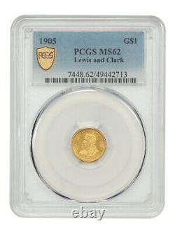 1905 G$1 Lewis and Clark PCGS MS62 Classic Gold Commemorative