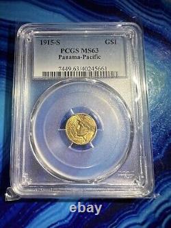 1915 S Gold Panama-pacific Exposition $1 Commemorative Pcgs Ms 63