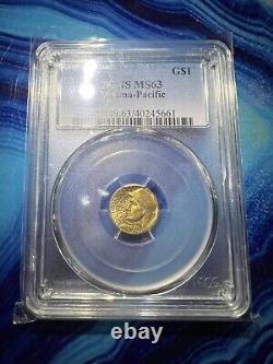 1915 S Gold Panama-pacific Exposition $1 Commemorative Pcgs Ms 63