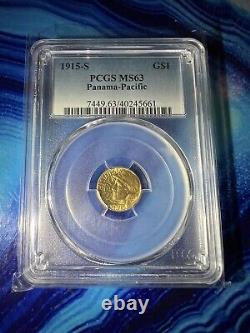 1915 S Gold Panama-pacific Exposition $1 Commemorative Pcgs Ms 63