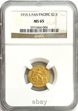1915 S Gold Us Panama-pacific Exposition Commemorative $2.50 Coin Ngc Ms 65
