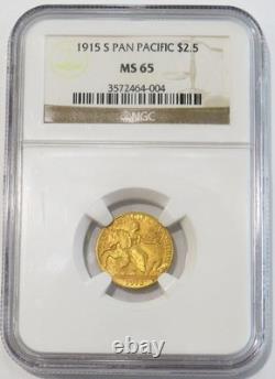 1915 S Gold Us Panama-pacific Exposition Commemorative $2.50 Coin Ngc Ms 65