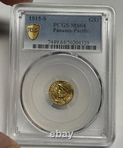 1915-S PCGS MS64 Panama-Pacific Gold Commemorative Dollar, U. S. G$1 Coin