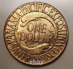 1915 S Panama Pacific $1 Gold Commemorative Dollar Coin Pan Pac Unc