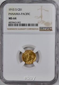 1915 S Panama-Pacific Gold Dollar $1 NGC MS64 BEAUTIFUL EXAMPLE