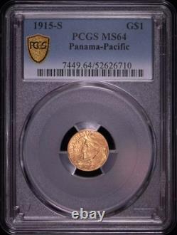 1915-S Panama-Pacific Gold Dollar PCGS MS64 Mint State Commemorative Gem