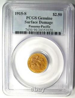 1915-S Panama Pacific Gold Quarter Eagle $2.50 Coin PCGS Certified XF / AU