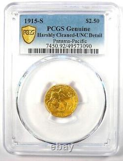 1915-S Panama Pacific Gold Quarter Eagle $2.50 PCGS Uncirculated Detail UNC MS