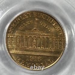 1916 McKinley $1 Gold Commemorative. PCGS MS65