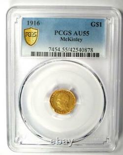 1916 McKinley Commemorative Gold Dollar Coin G$1 Certified PCGS AU55