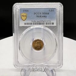 1916 McKinley Commemorative Gold Dollar PCGS MS64
