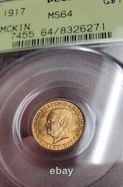 1917 $1 Mckinley Gold Commemorative PCGS MS64 OGH STUNNER