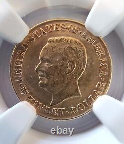 1917 GOLD US McKINLEY $1 DOLLAR COMMEMORATIVE COIN NGC MINT STATE MS 62