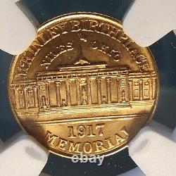 1917 GOLD US McKINLEY $1 DOLLAR COMMEMORATIVE COIN NGC MINT STATE MS 62