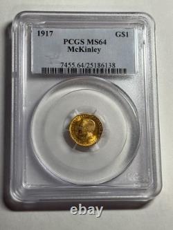 1917 McKINLEY GOLD COMMEMORATIVE DOLLAR PCGS MS64