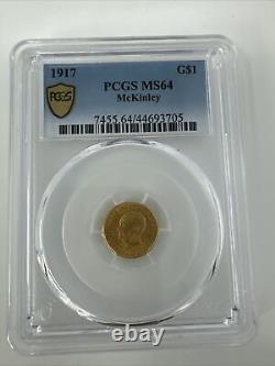 1917 PCGS MS64 McKinley $1 Gold Commemorative Dollar PCGS Gold Shield