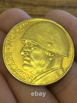 1922 1923 Italy 100 LIRE Gold Coin MUSSOLINI Commemorative 1oz. + SUPER RARE