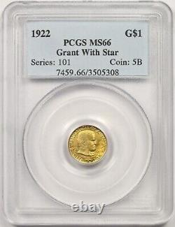 1922 Grant, With Star G$1 PCGS MS 66 Early Gold Commemorative Dollar