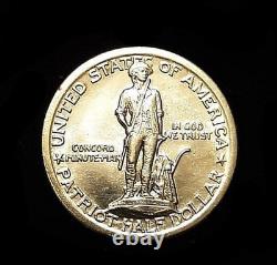 1925 LEXINGTON CONCORD AU 50c Piece Silver Half Dollar ACTUAL COIN 12.5 Grams