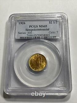 1926 $2.50 Sesquicentennial Commemorative Gold PCGS MS65 Item 6877