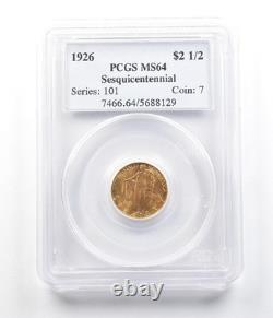 1926 $2.50 Sesquicentennial Gold Commemorative MS64 PCGS 6317