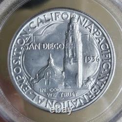 1936-D San Diego Commemorative Half Dollar 50C PCGS MS 63 OGH Gold CAC Unc BU