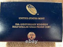 1964-2014 W. 9999 0.7500 Troy Oz 50th Anniversary Kennedy 1/2 $ Gold Pf Coin