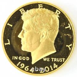 1964-2014 W Proof Kennedy 50 Cent High Relief 3/4 Oz Gold Commemorative US Coin