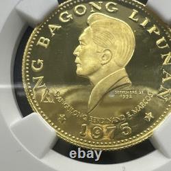 1975 Gold Philippine 1000 Piso New Society Anniversary Ngc Proof Pf 69 Uc Rare
