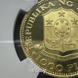 1975 Gold Philippine 1000 Piso New Society Anniversary Ngc Proof Pf 69 Uc Rare