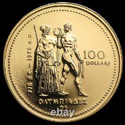 1976 Canada Olympic $100 Gold 1/4 Ounce 14 Kt. Uncirculated Coin 1 Coin Per Lot